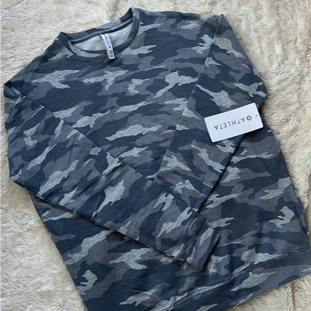 Athleta Gray Camo Studio to street printed Sweatshirt